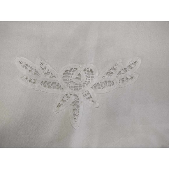 Vintage Jerzees Lace Accent White Sweatshirt Sz L Made In USA - Picture 2 of 6